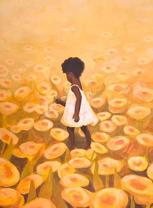 Dreaming of the Dandelion — child in a field of golden dandelions